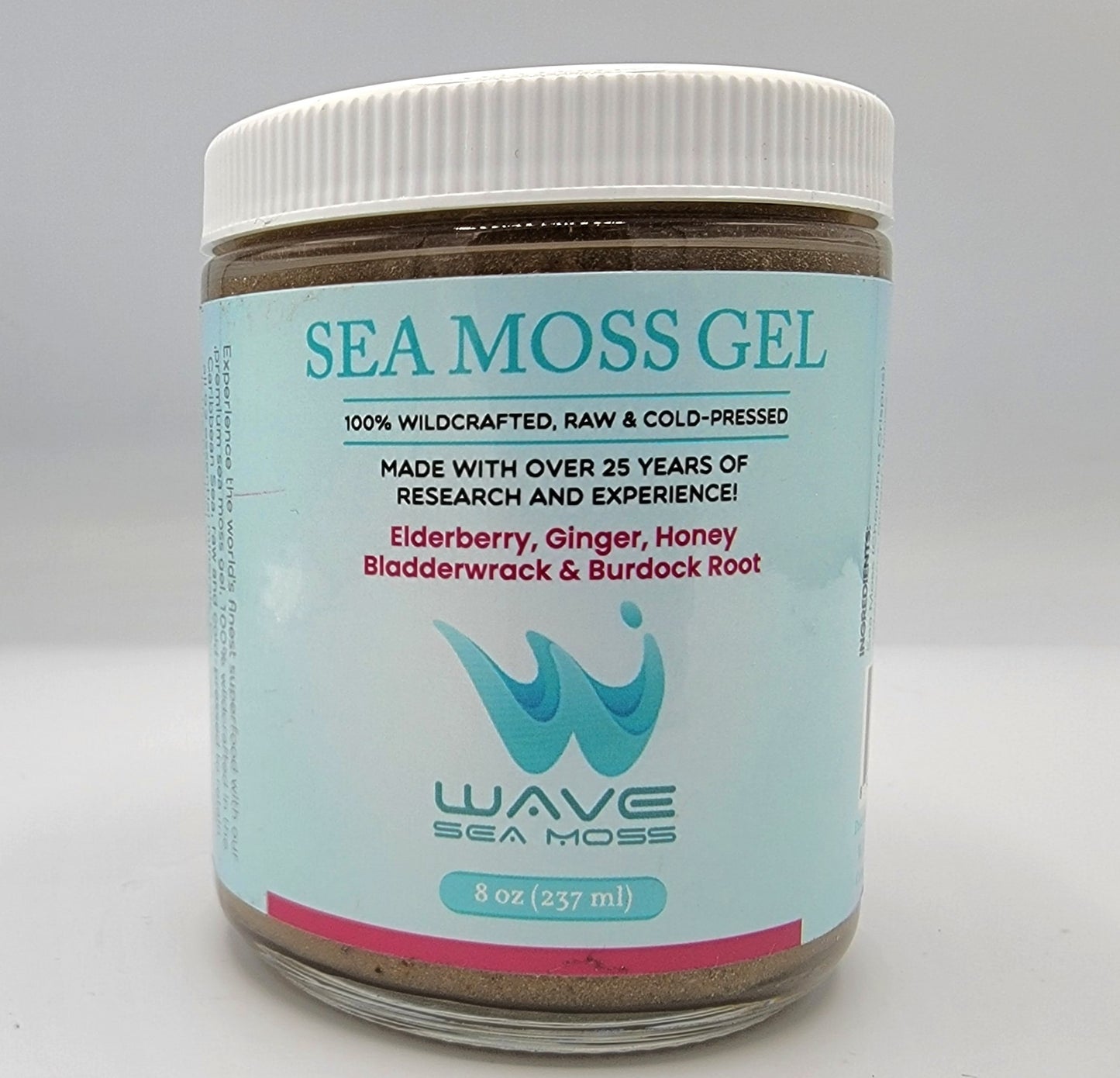 WAVE Sea Moss Gel with Bladderwrack, Burdock Root, Elderberry, Ginger & Honey