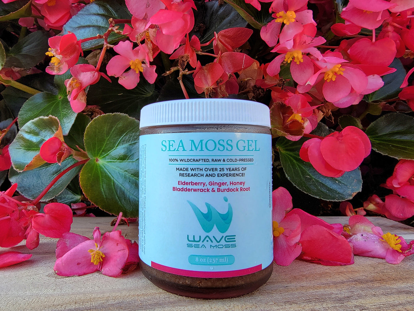 WAVE Sea Moss Gel with Bladderwrack, Burdock Root, Elderberry, Ginger & Honey